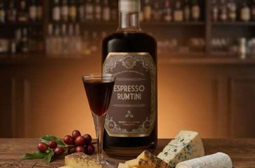 Espresso Rumtini und Käse